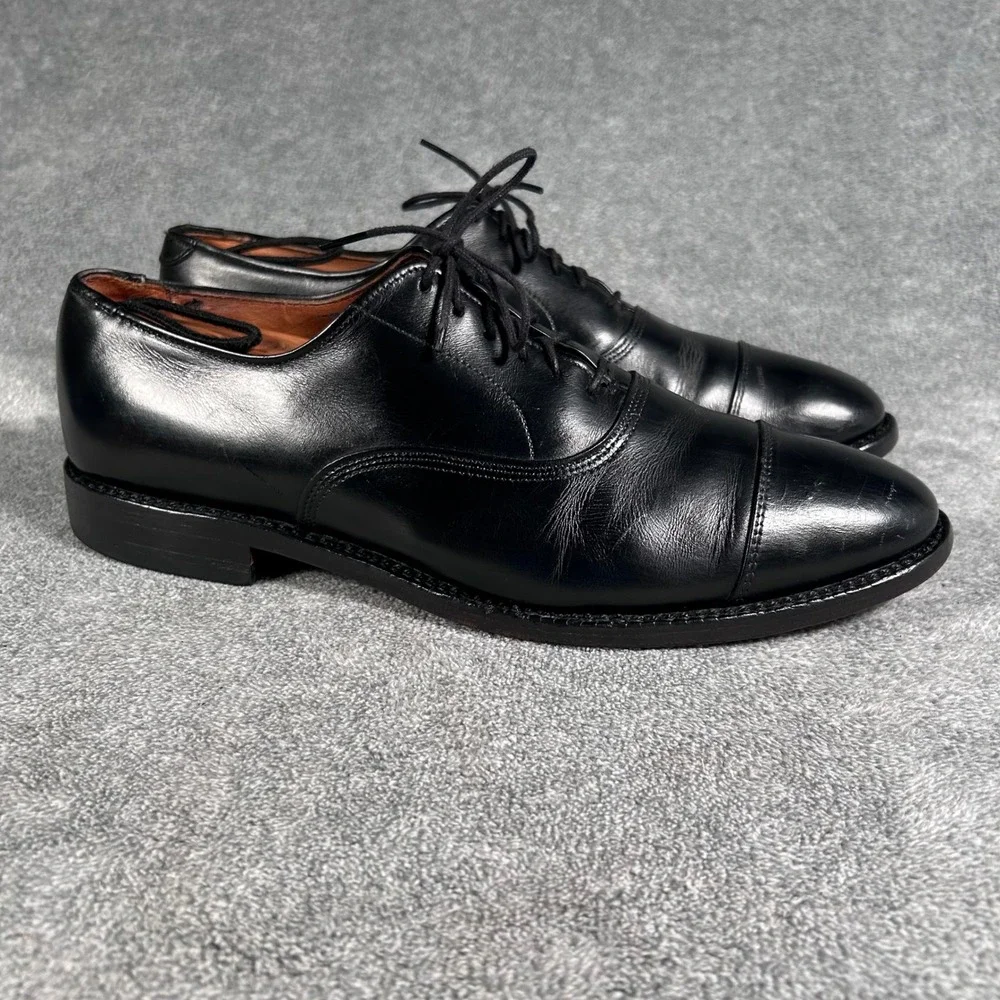 Vintage Allen Edmonds Park Avenue Oxford Dress Shoes Black Cap Toe Men 8.5 B USA